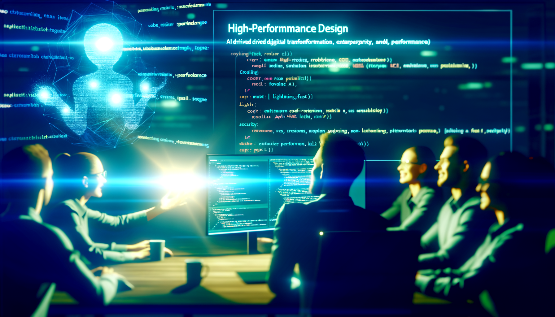 Developers collaborating over high-performance web design.