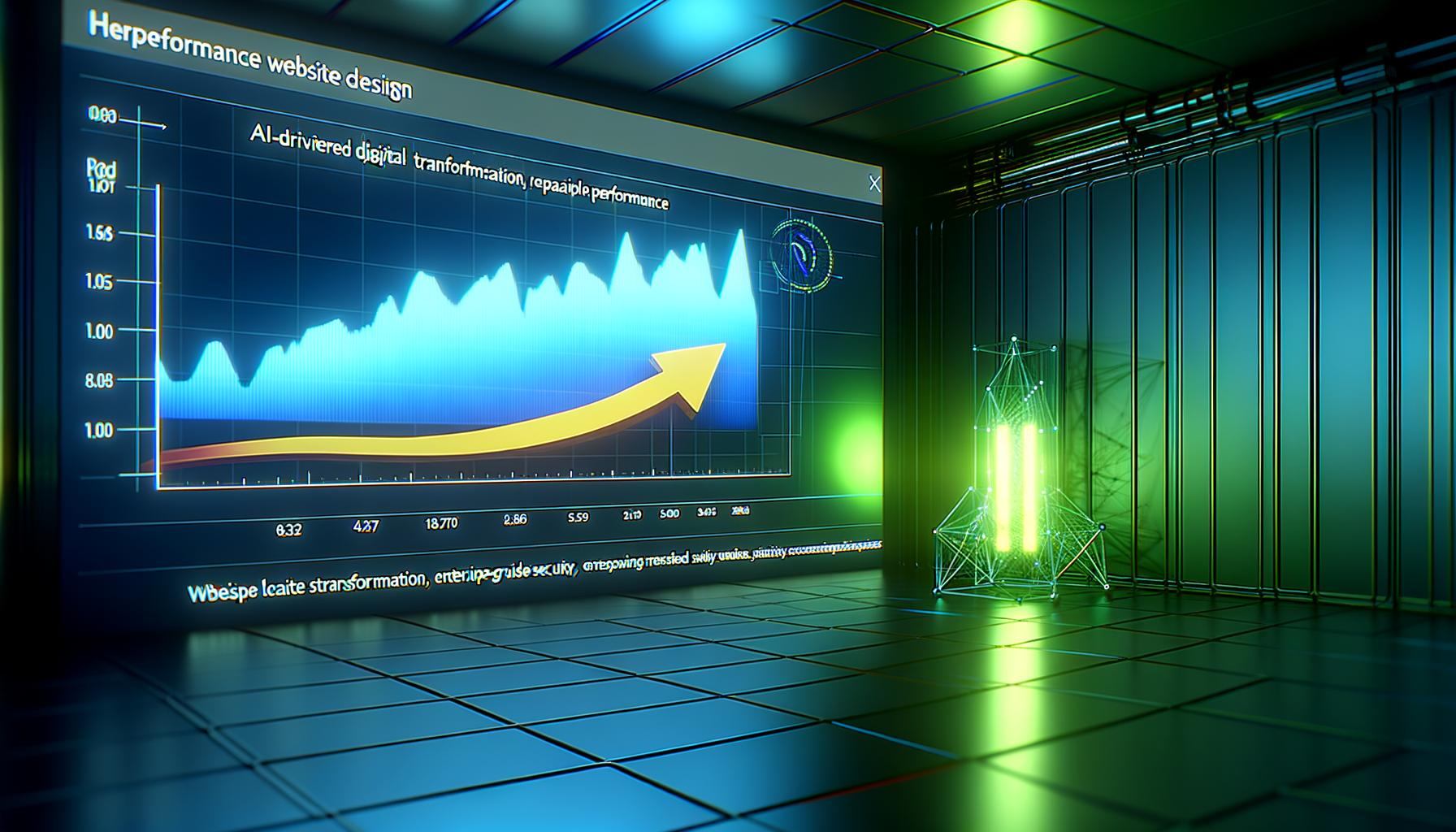 Analytics graph depicting decreased load times and increased conversions.