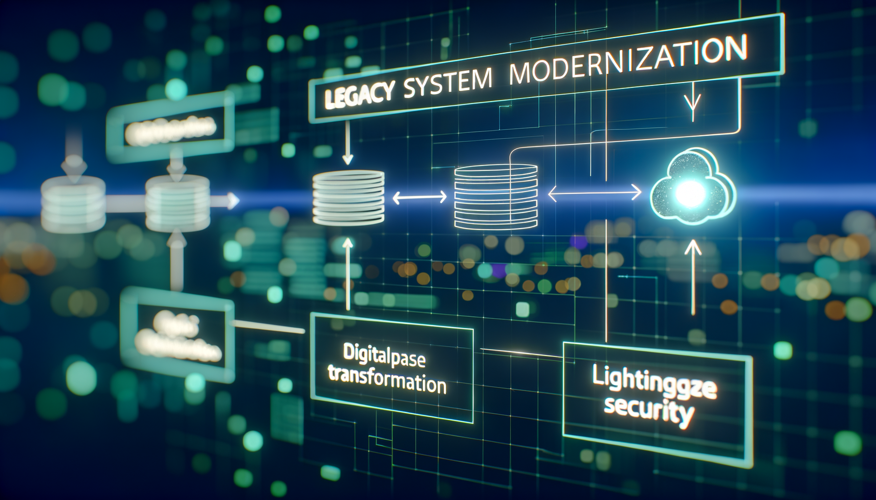Monolith to microservices transition diagram.