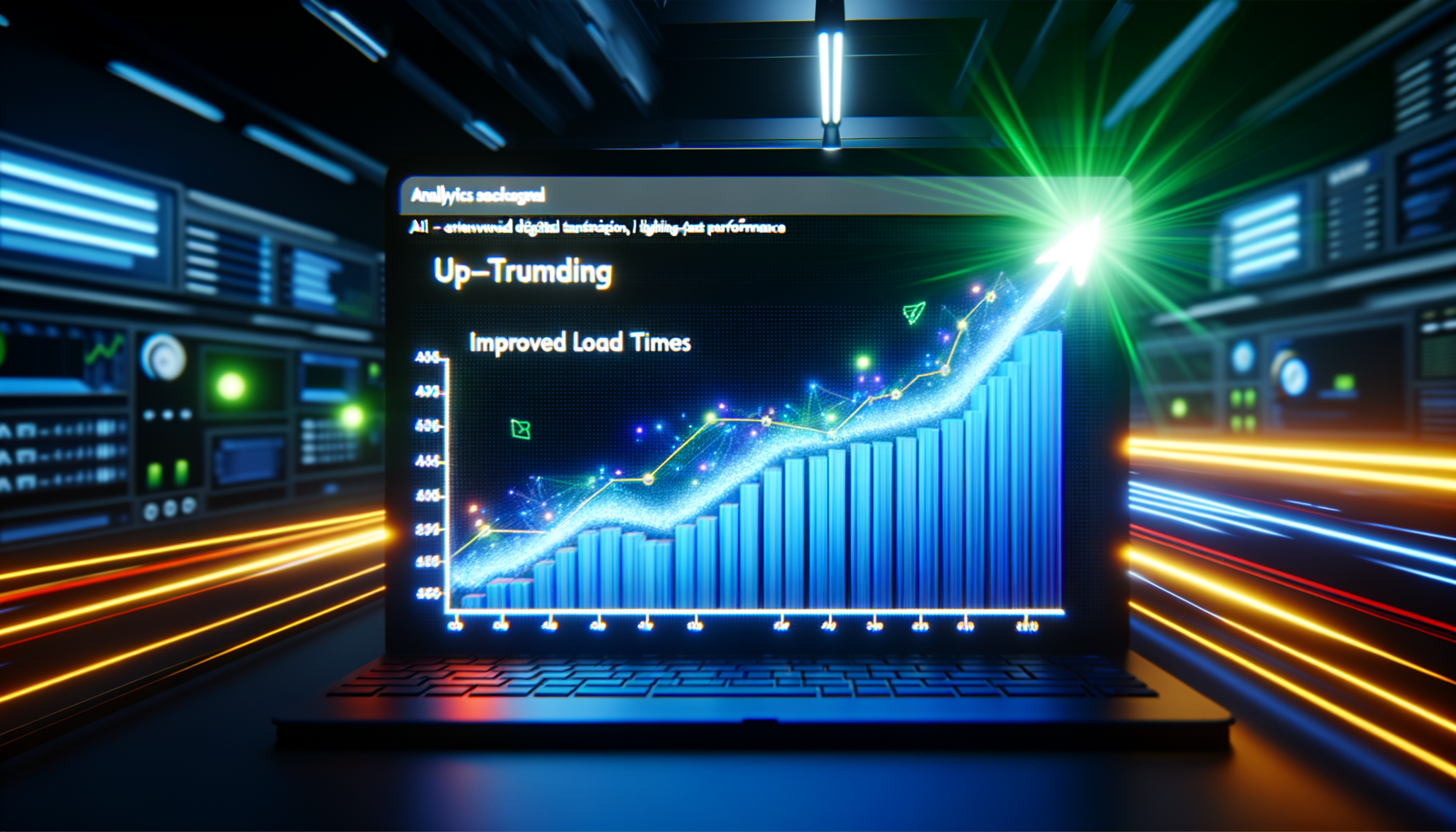 Analytics graph of improved load times.
