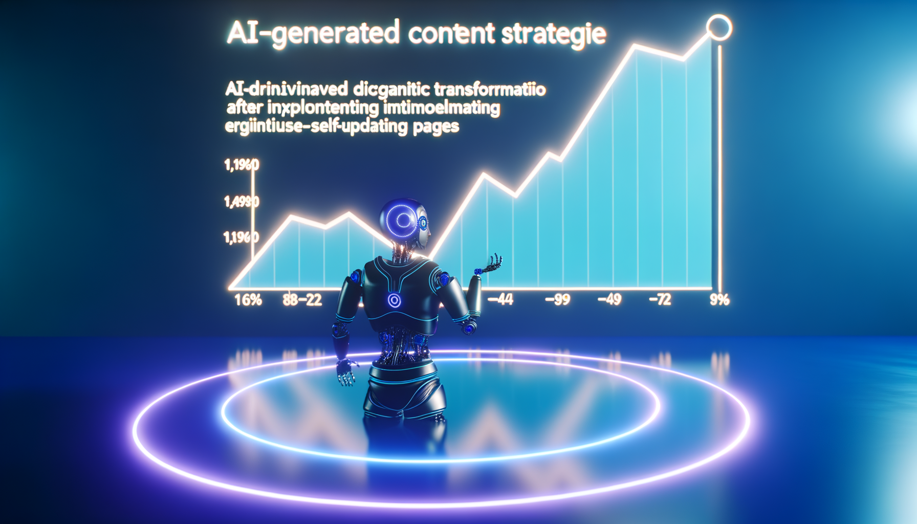 SEO self-updating pages traffic increase graph.
