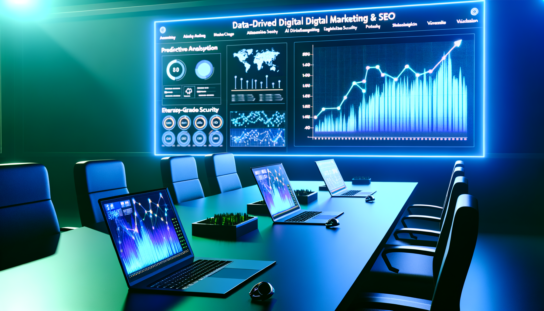 Predictive SEO analytics graph.