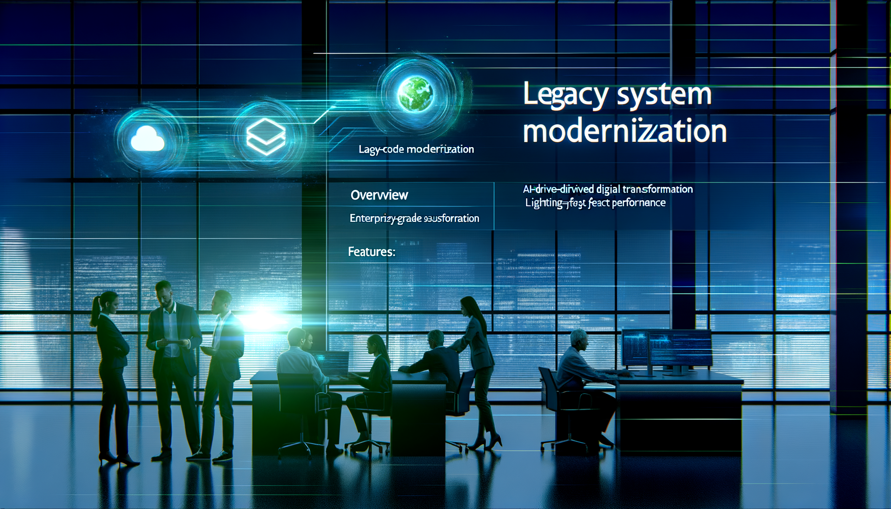 Team developing applications with low-code platform.