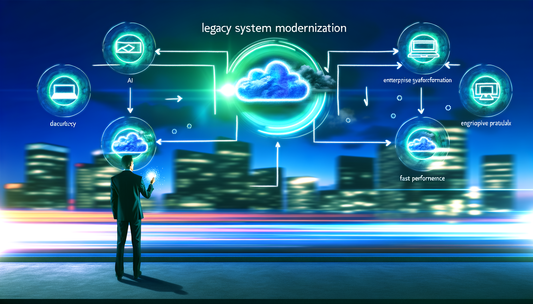Cloud migration strategy diagram.