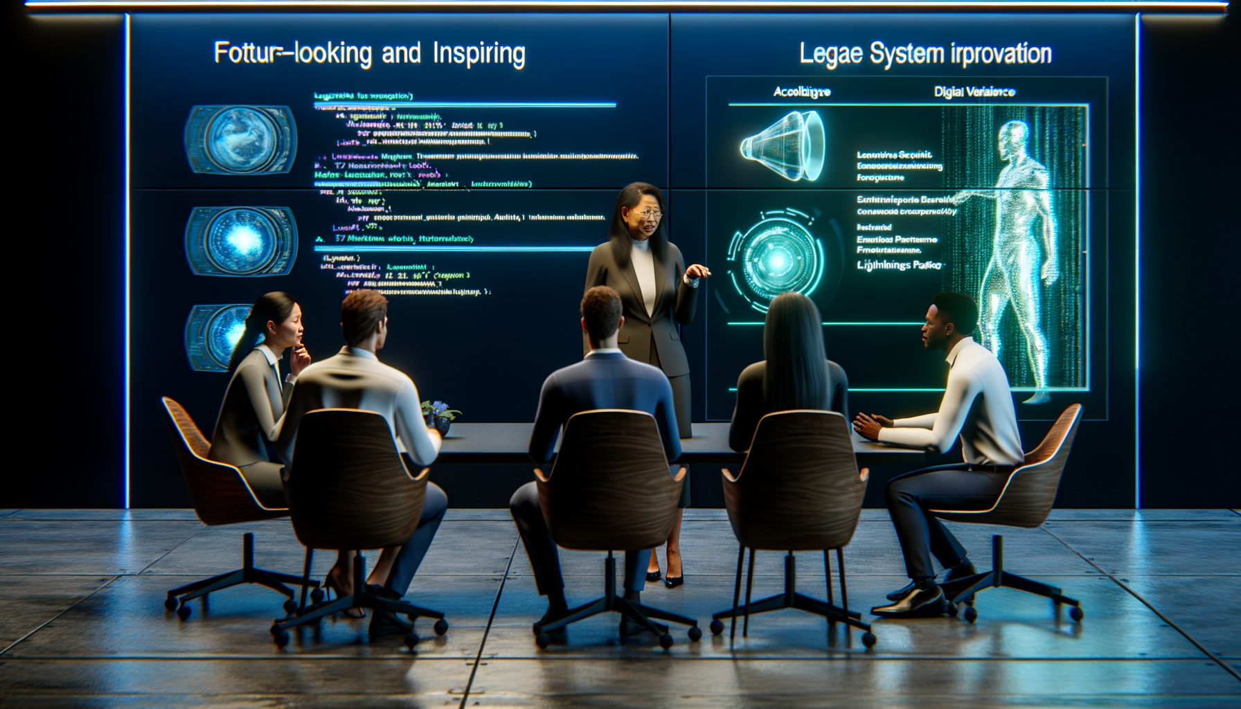 Tech team reviewing legacy system code for modernization.