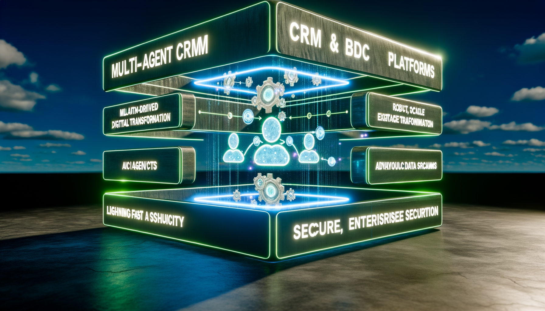 Diagram of AI agents in CRM handling customer interactions.