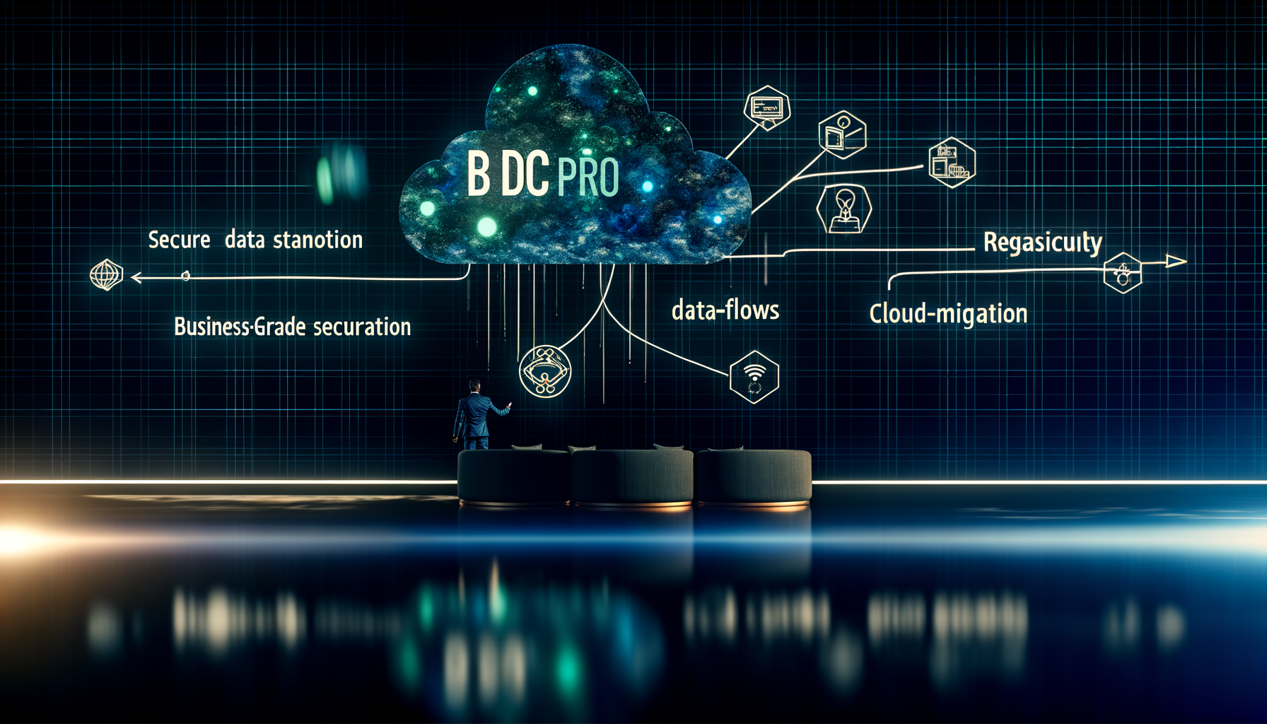 Secure data integration diagram for AI BDC Pro.