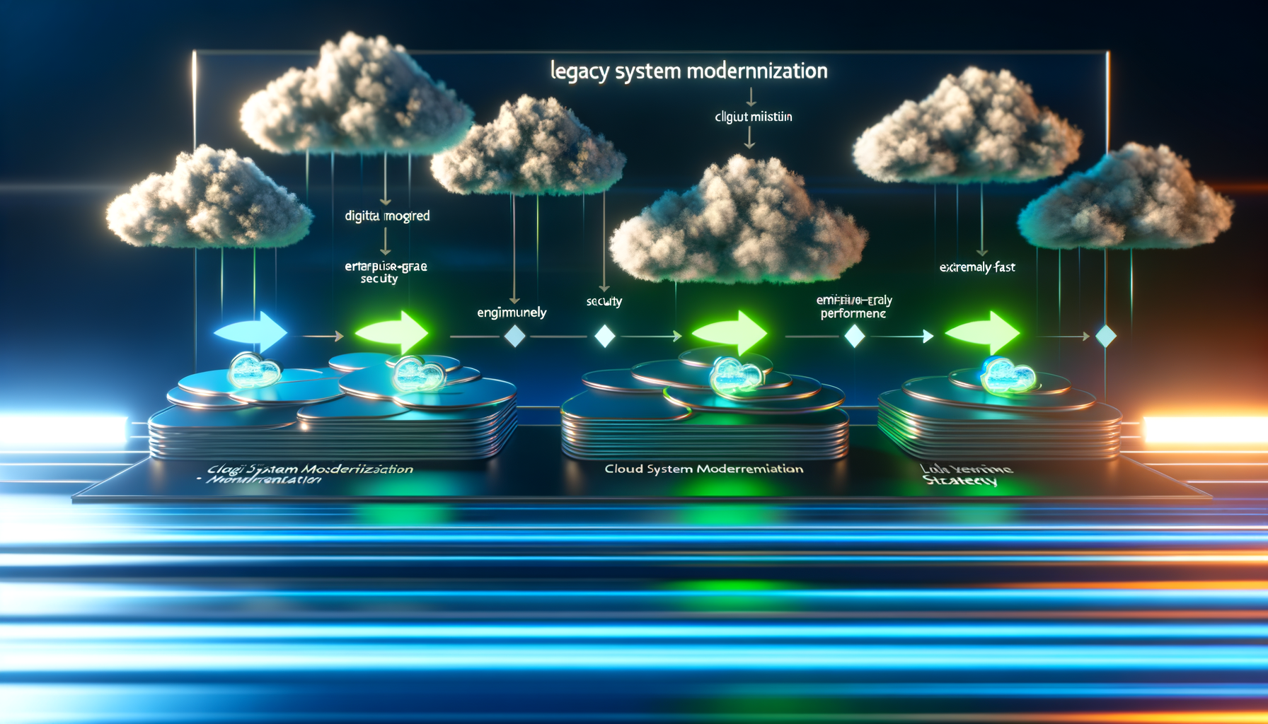 Cloud migration strategy diagram.