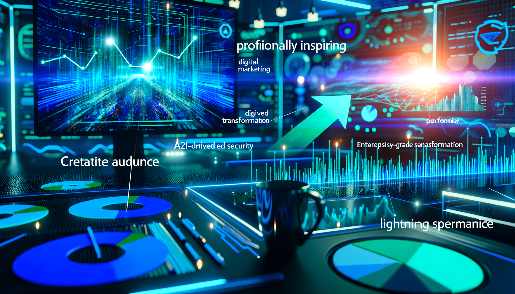 B2B client success visuals with growth metrics.