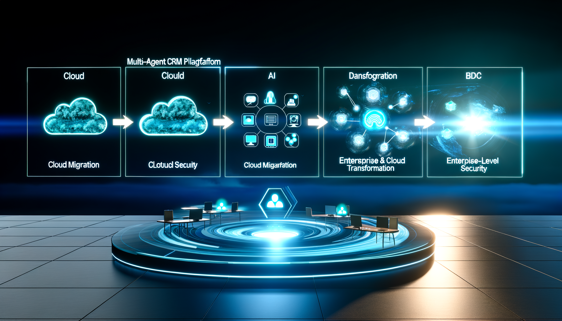Diagram illustrating AI integration in cloud BDC