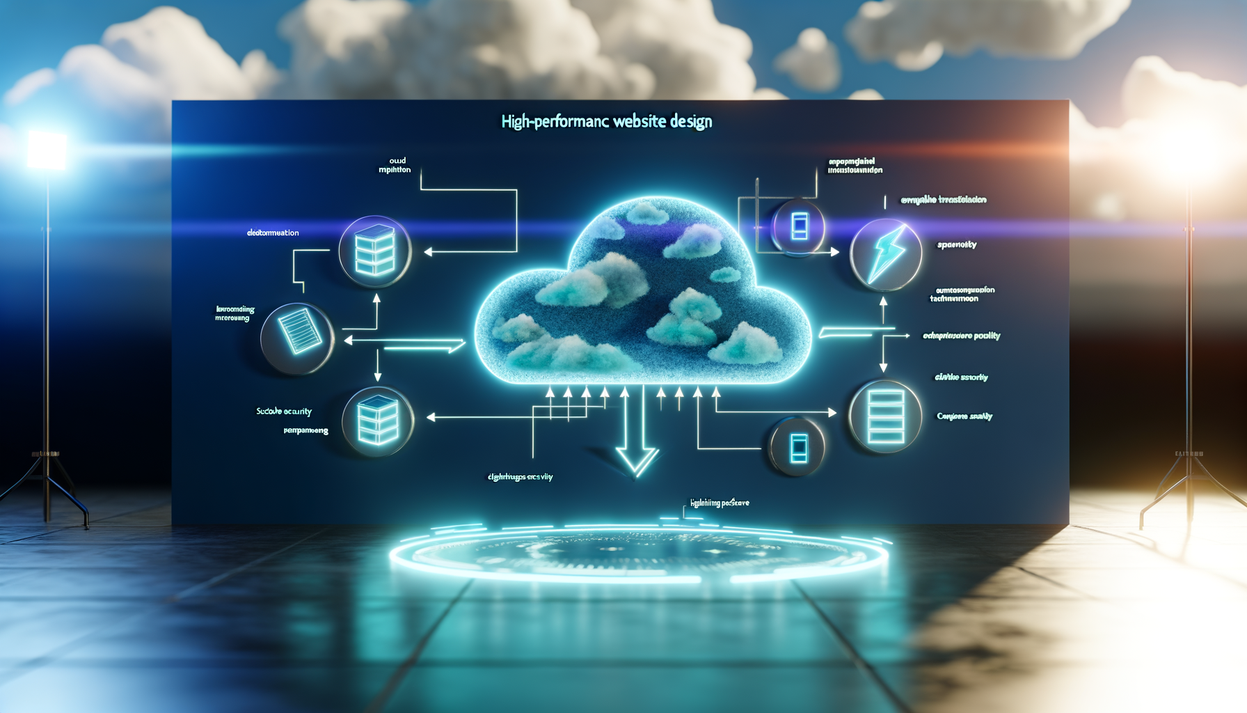 Diagram showing scalable cloud-based web infrastructure.