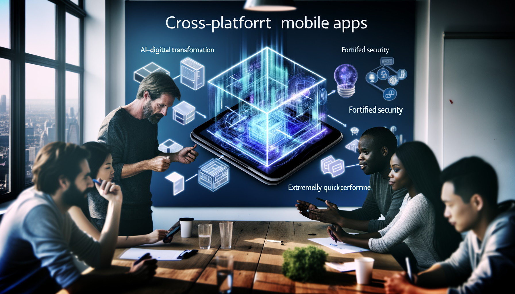 Cross-platform mobile app development collaboration.