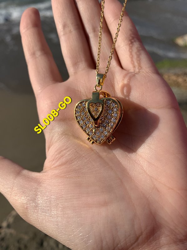 سلسله قلب فصوص دهبي 4 صوره SL008