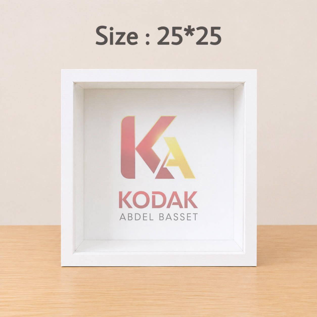 برواز ورد ابيض  25*25