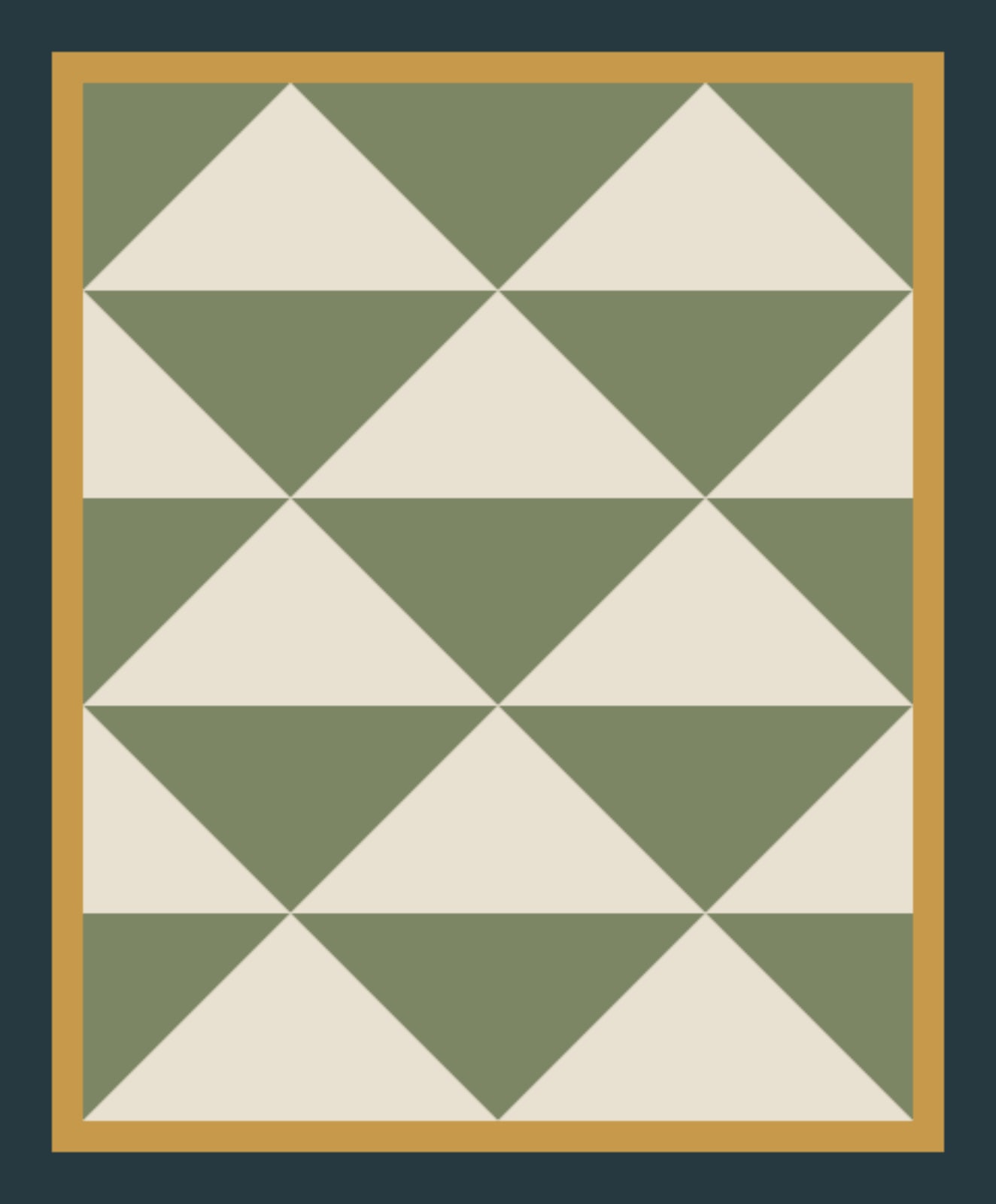 Sage Ink Chevrons quilt pattern, Half Rectangle Triangle block — view 3