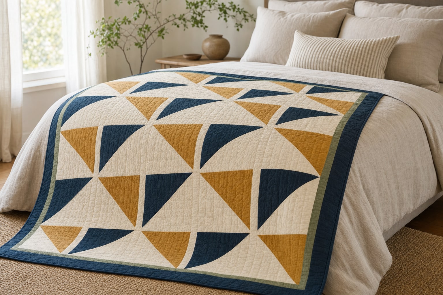 Ink Ochre Offset quilt pattern