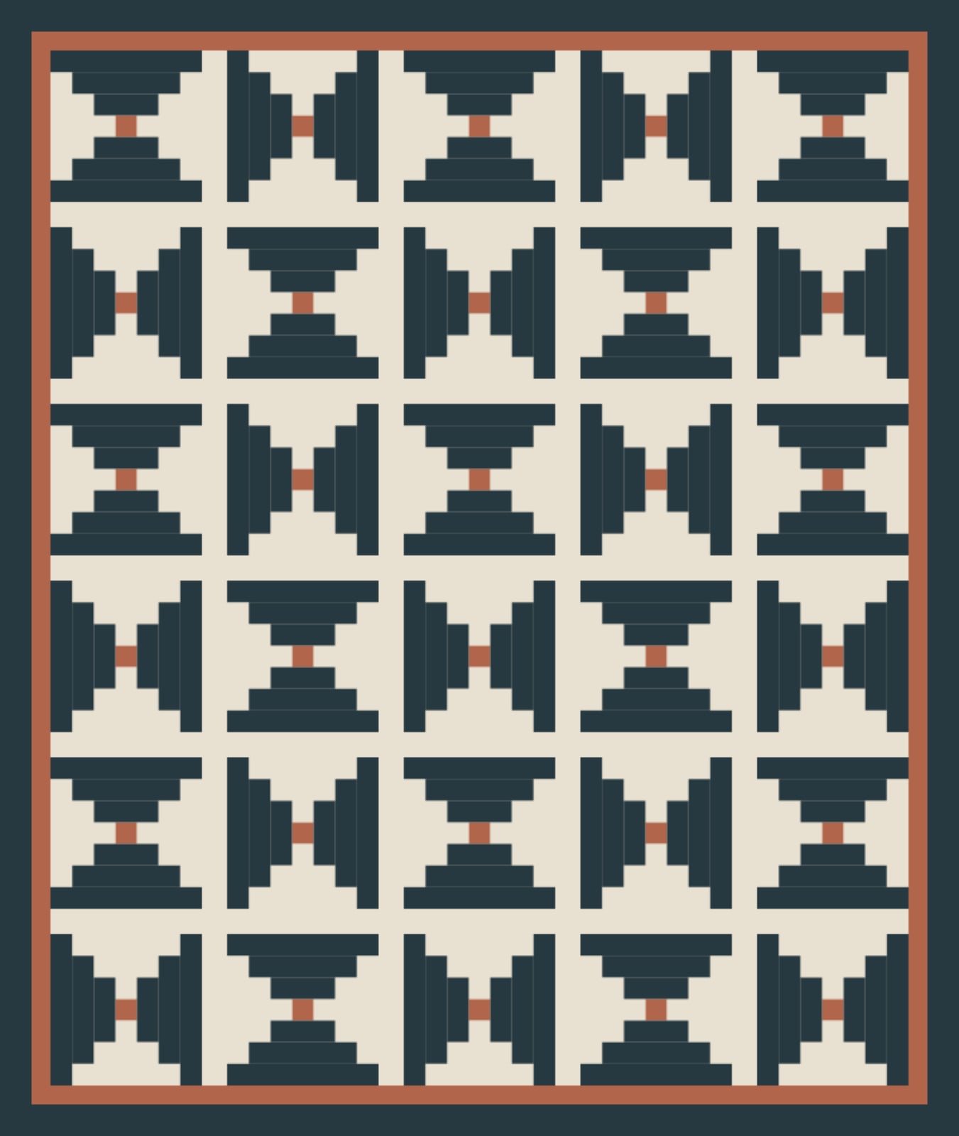 Terracotta Ink Steps quilt pattern
