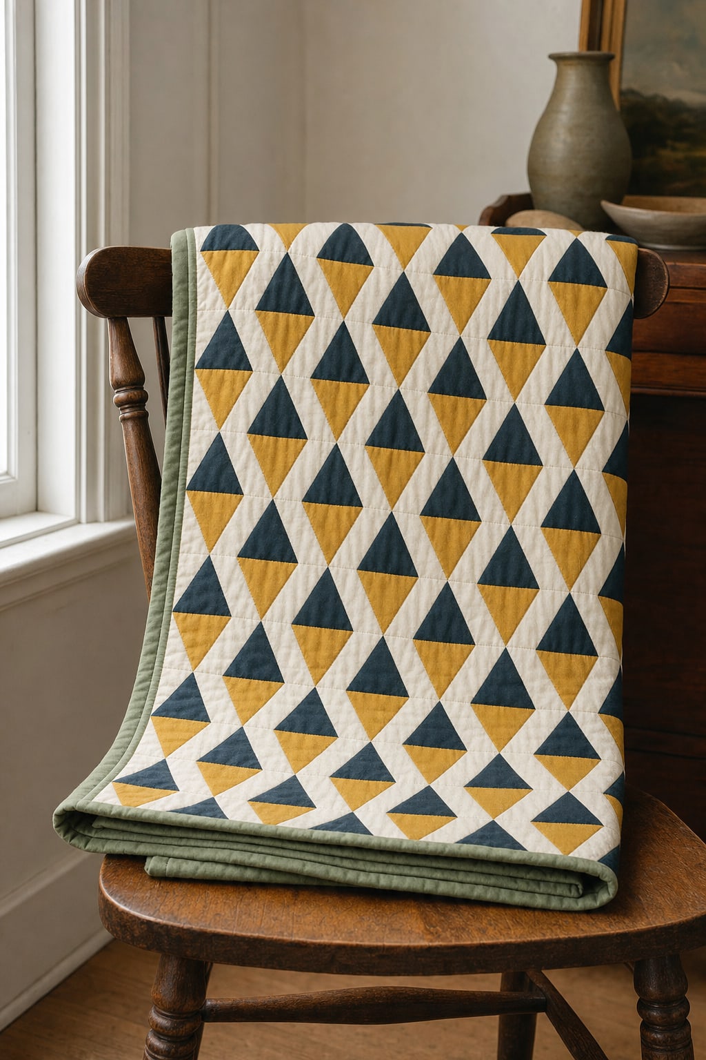 Ink and Ochre Geese quilt pattern