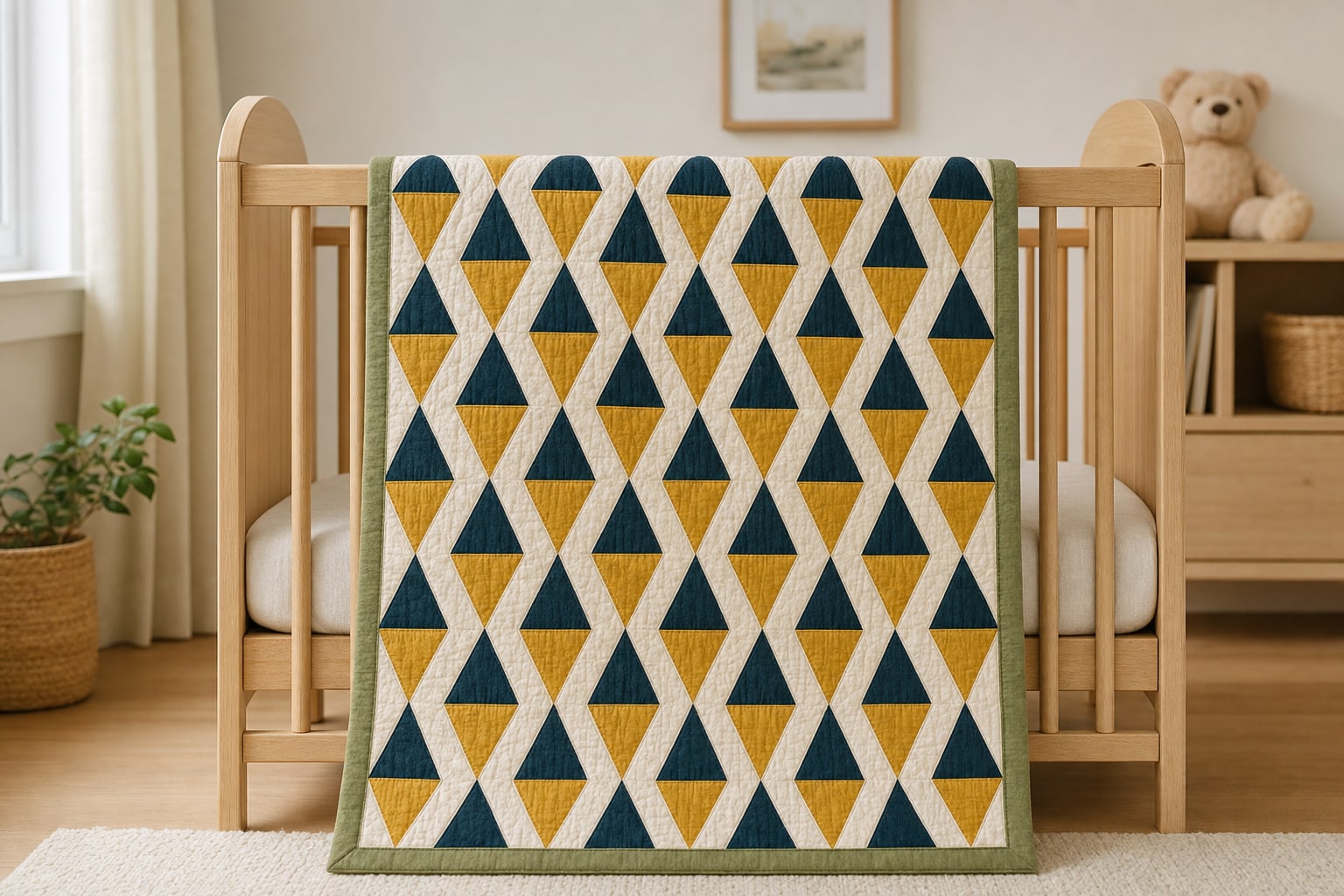 Ink and Ochre Geese quilt pattern