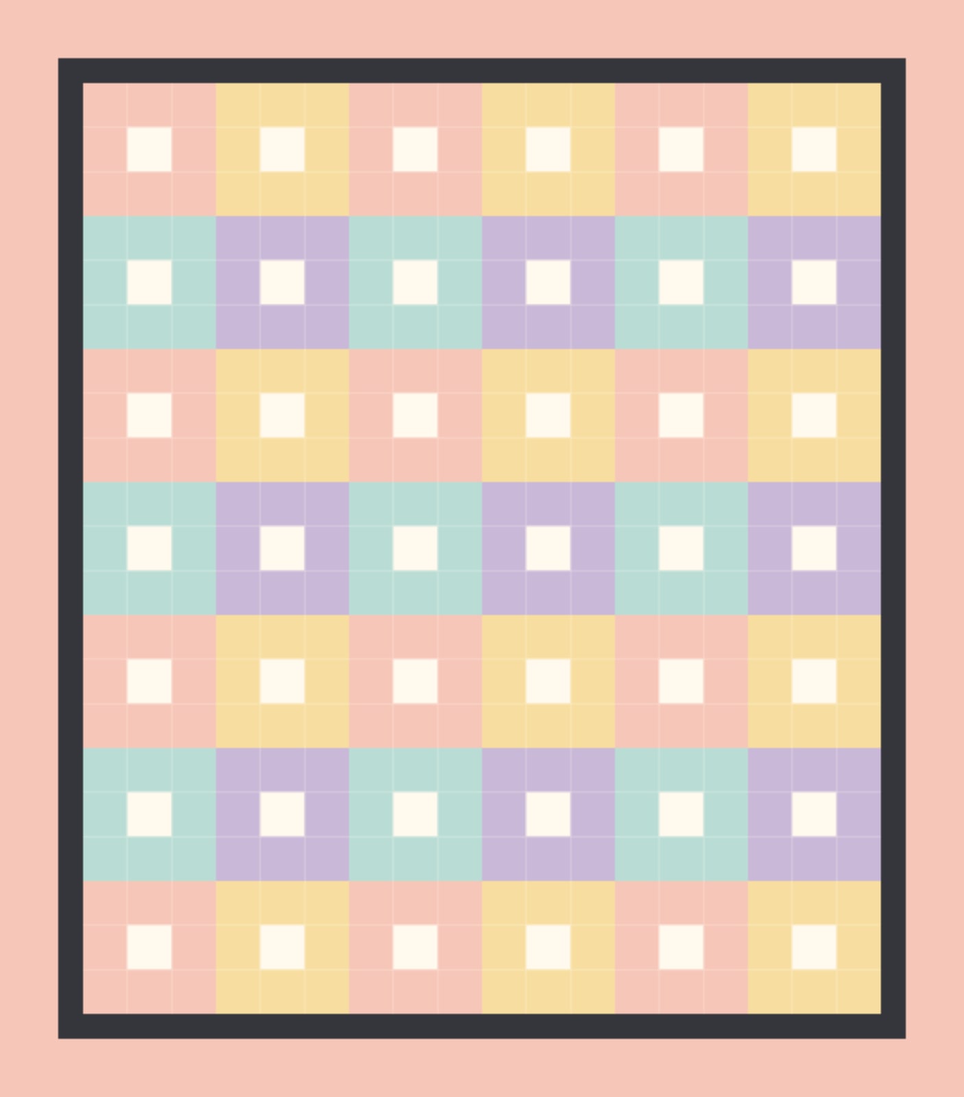 Sherbet Window Tiles quilt pattern, Framed Square block — view 3