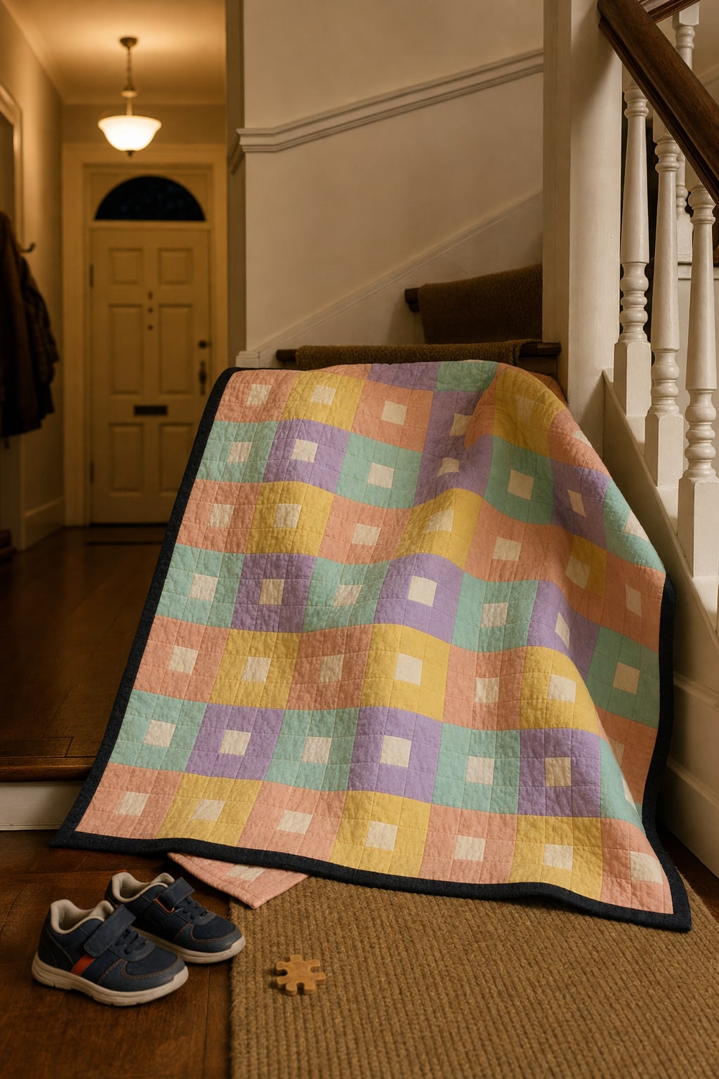 Sherbet Window Tiles quilt pattern, Framed Square block