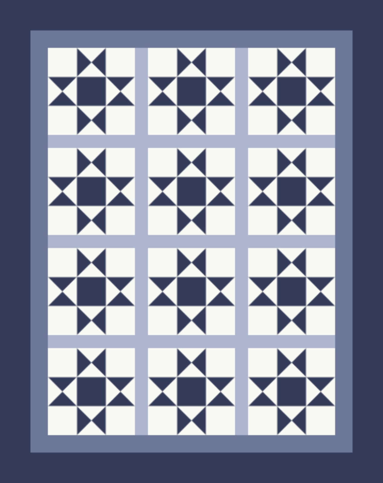 Ink Ohio Stars quilt pattern, Ohio Star block — view 2