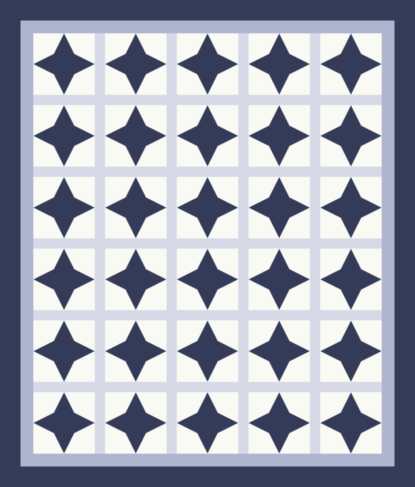 Ink North Star quilt pattern, North Star block — view 2