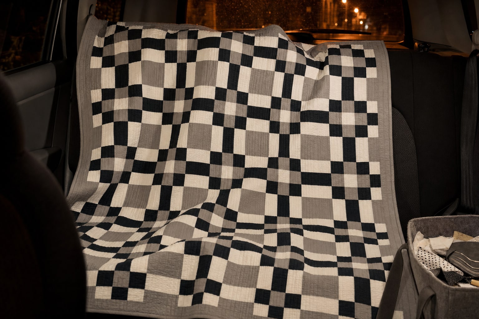 Graphite Shadow quilt pattern, Sunshine and Shadow block — view 2