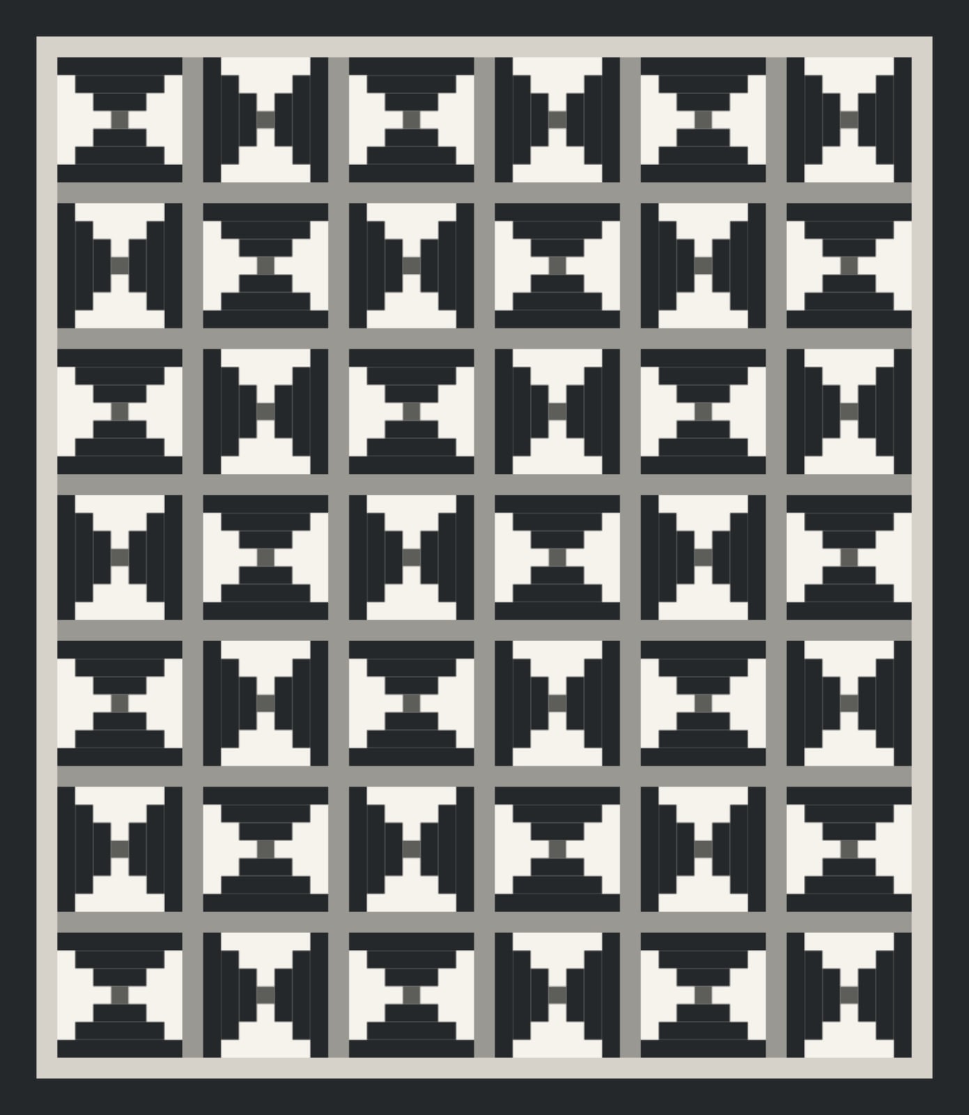 Graphite Courthouse Steps quilt pattern, Courthouse Steps block — view 4