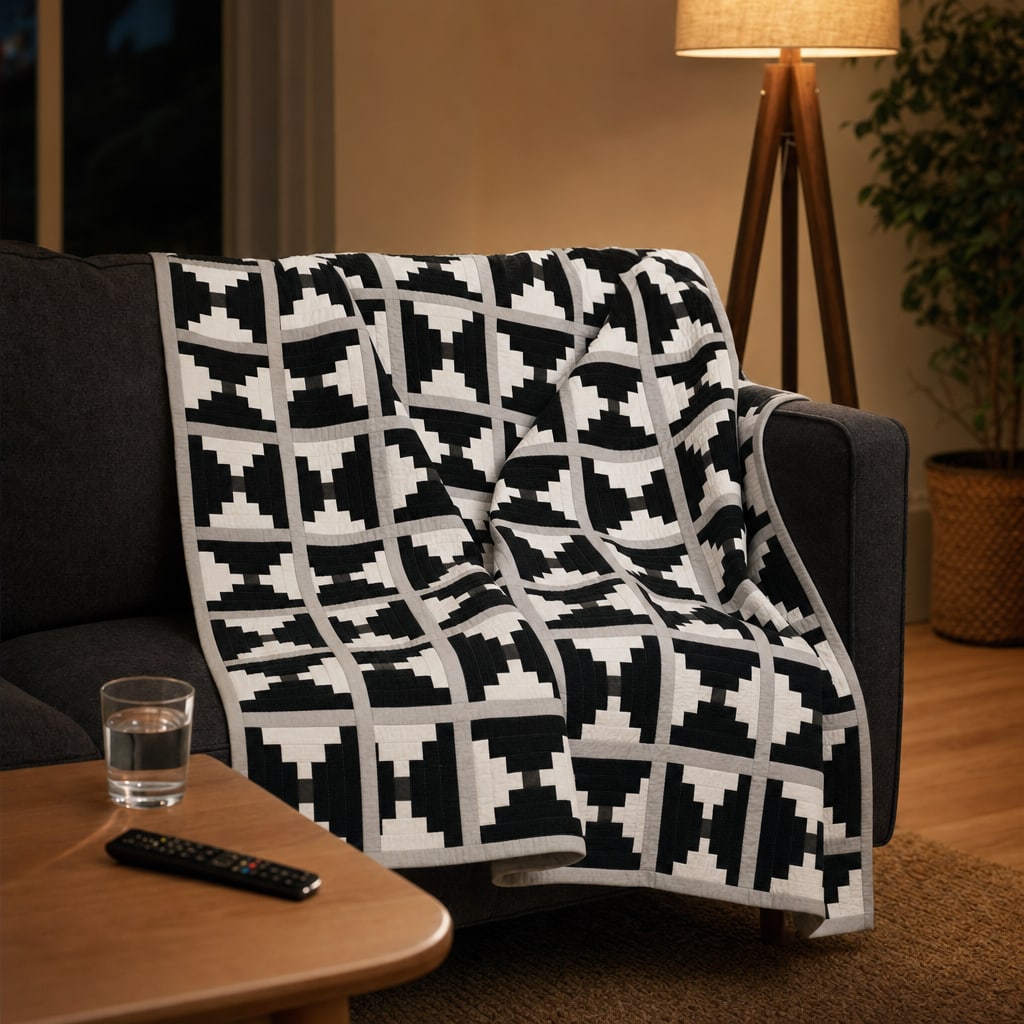 Graphite Courthouse Steps quilt pattern, Courthouse Steps block — view 3
