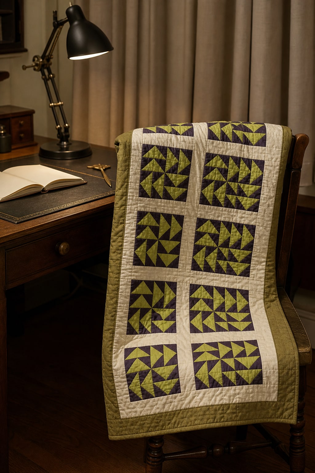 Foxfire Puzzle quilt pattern, Dutchman's Puzzle block — view 2