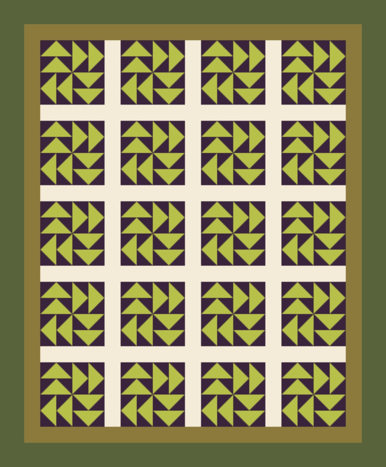 Foxfire Puzzle quilt pattern, Dutchman's Puzzle block — view 3
