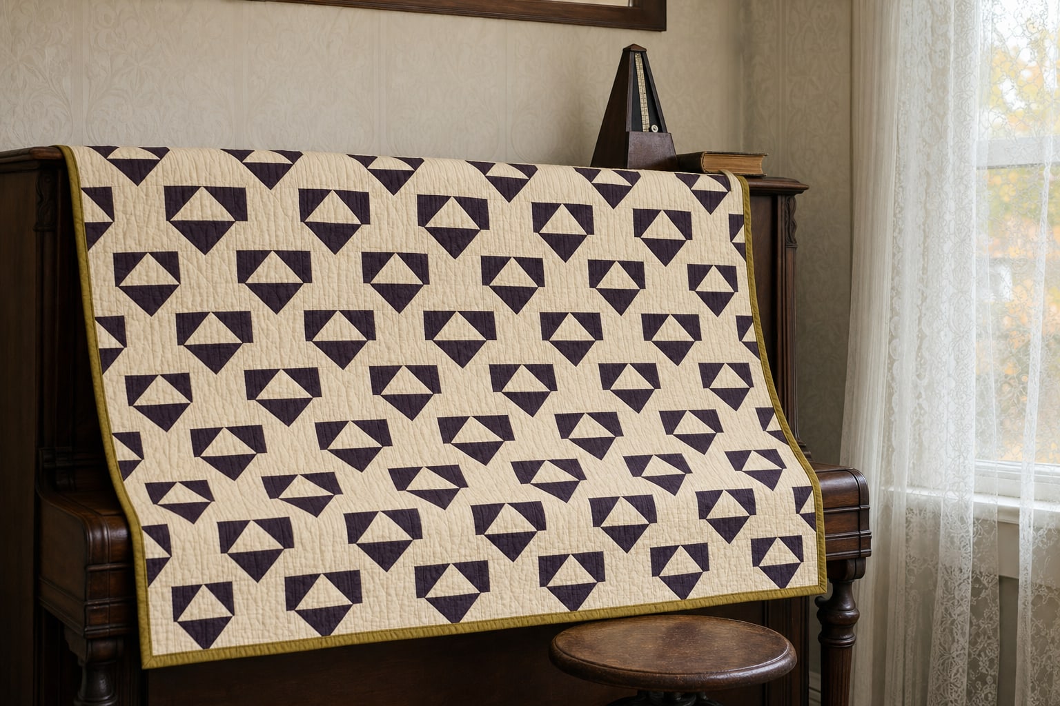Nightshade Flying X quilt pattern, Flying X block