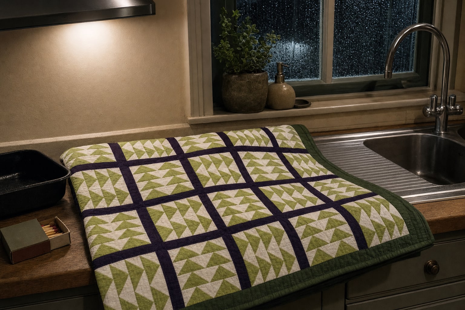 Lichen Goose Chase quilt pattern, Wild Goose Chase block