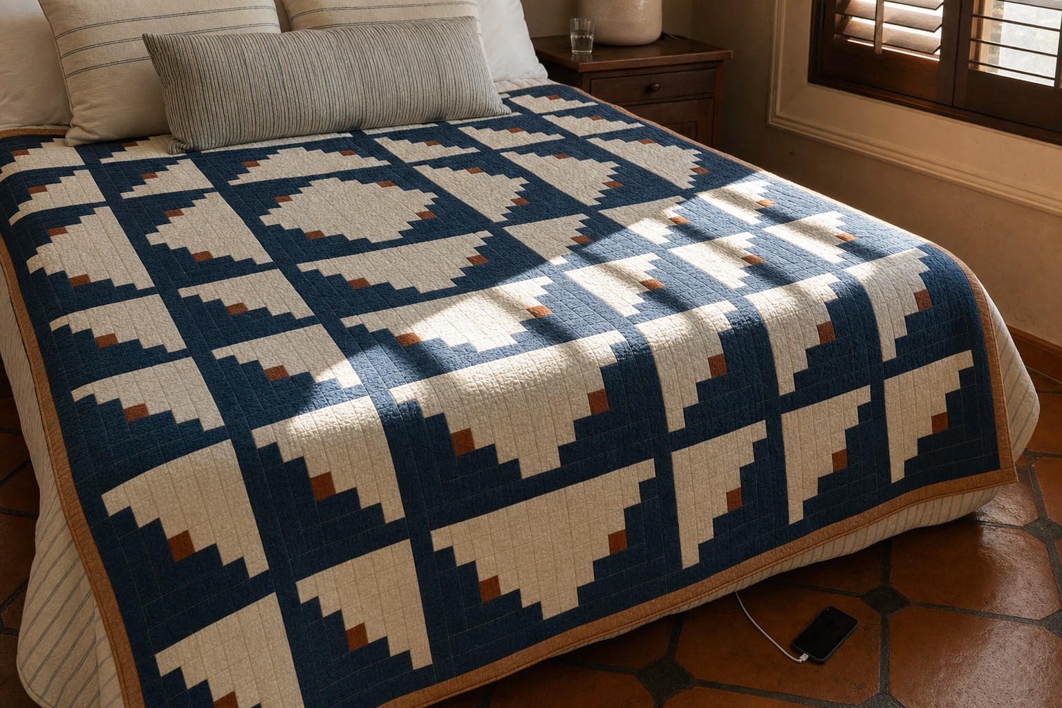 Stepped Cabin Interval quilt pattern