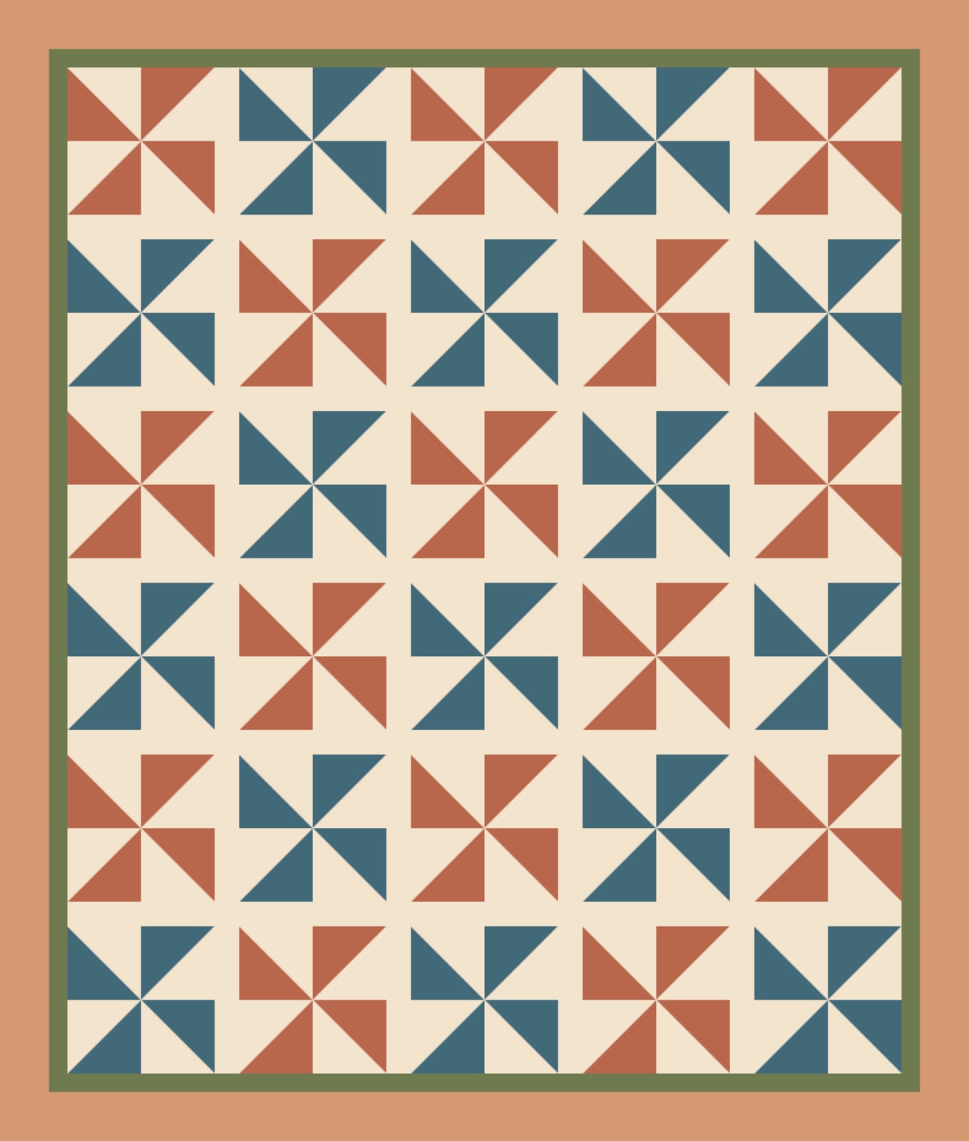 Adobe Ground Pinwheels quilt pattern, Pinwheel block — view 2
