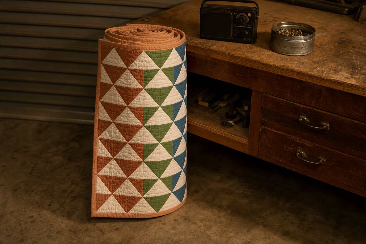 Cactus Chevron Bands quilt pattern, Half Rectangle Triangle block — view 2
