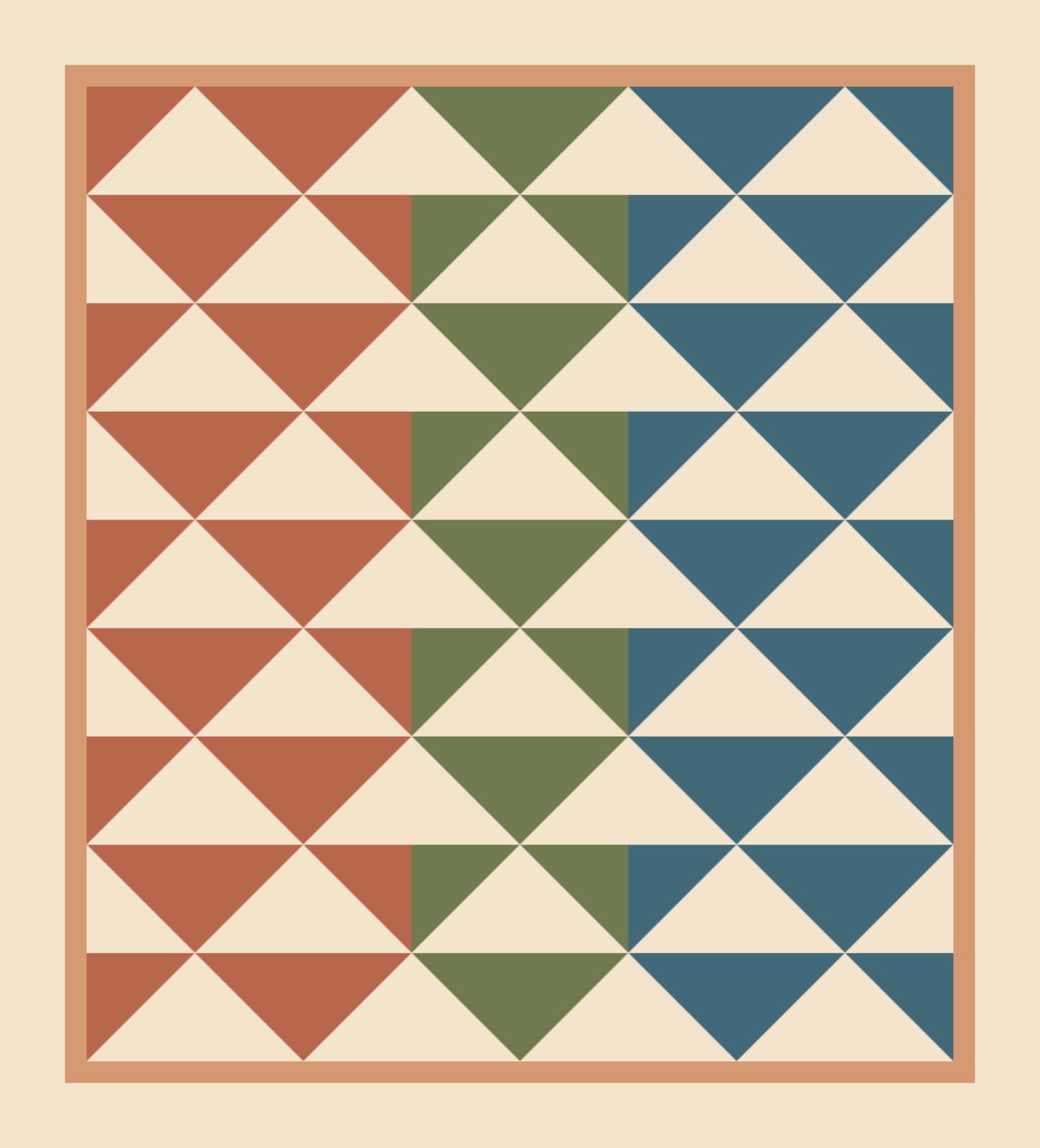 Cactus Chevron Bands quilt pattern, Half Rectangle Triangle block — view 3