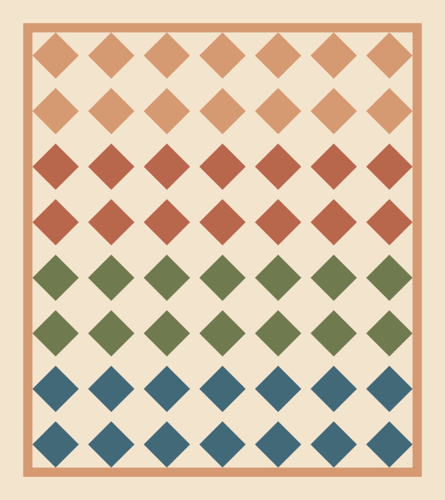 Adobe Diamond Courses quilt pattern, Square in a Square block — view 4