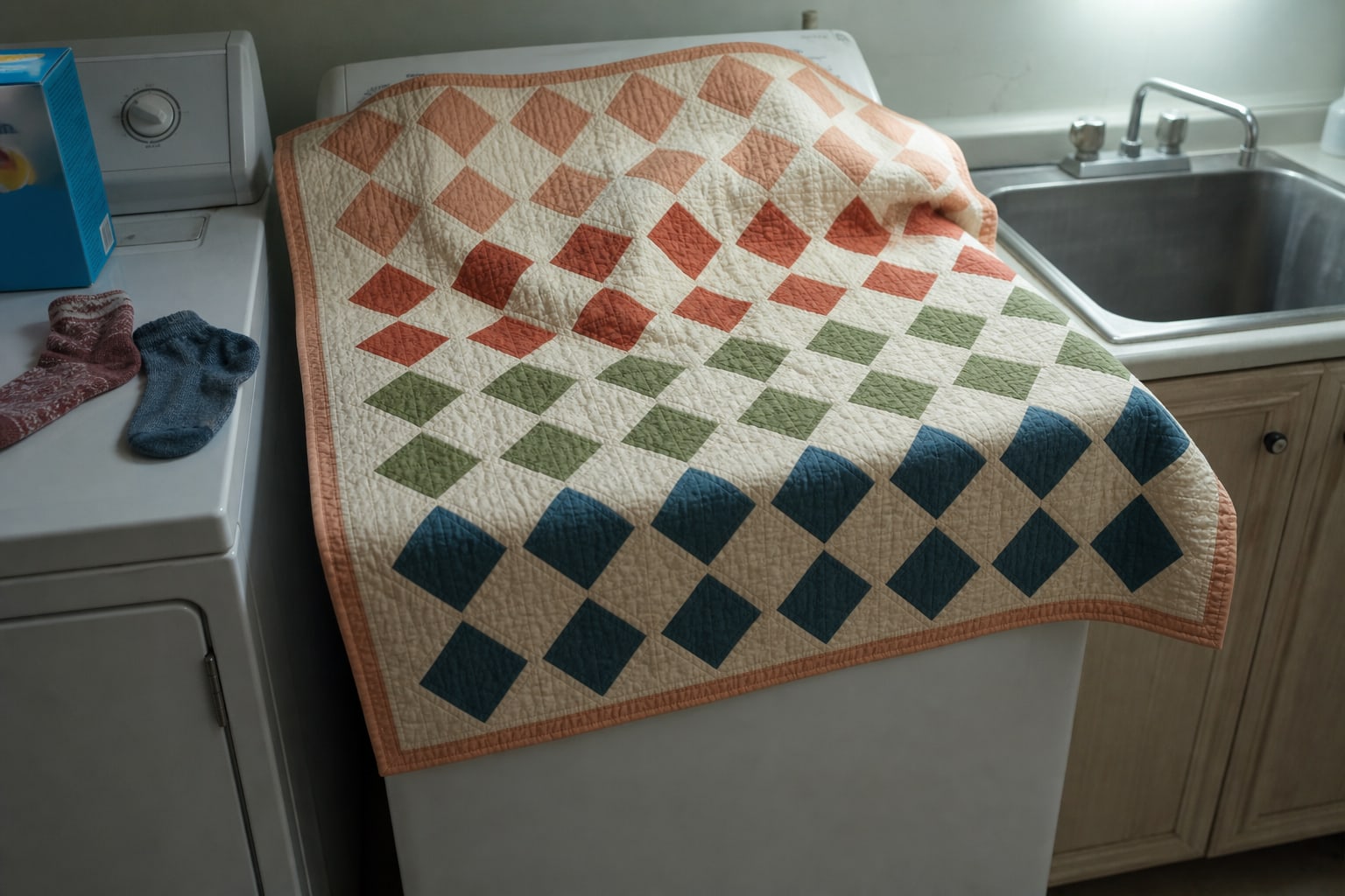 Adobe Diamond Courses quilt pattern, Square in a Square block — view 3