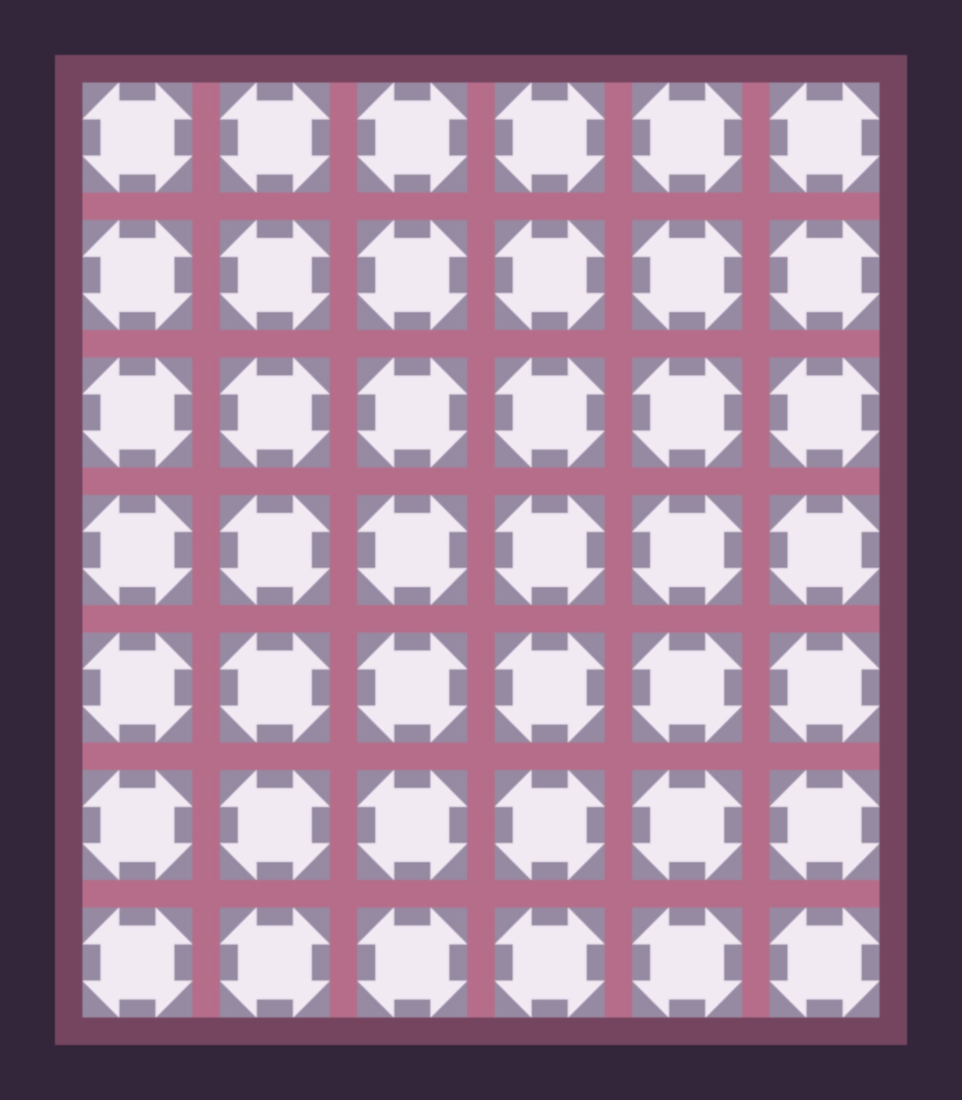 Dusty Violet Churn Dash quilt pattern, Churn Dash block — view 3