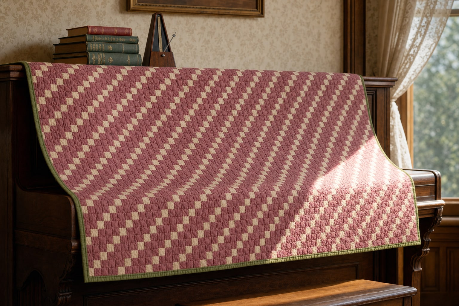 Walnut-Bound Berry Chain quilt pattern