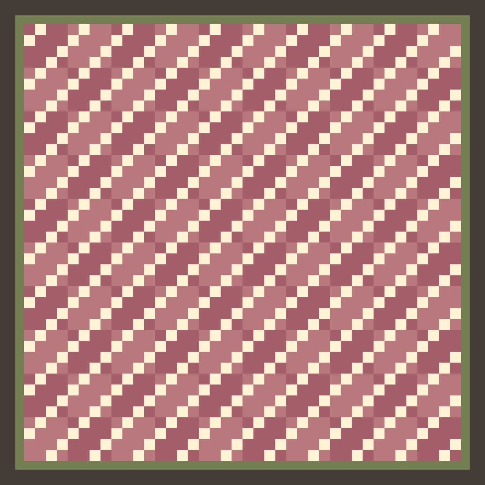 Walnut-Bound Berry Chain quilt pattern, Double Four Patch block — view 4