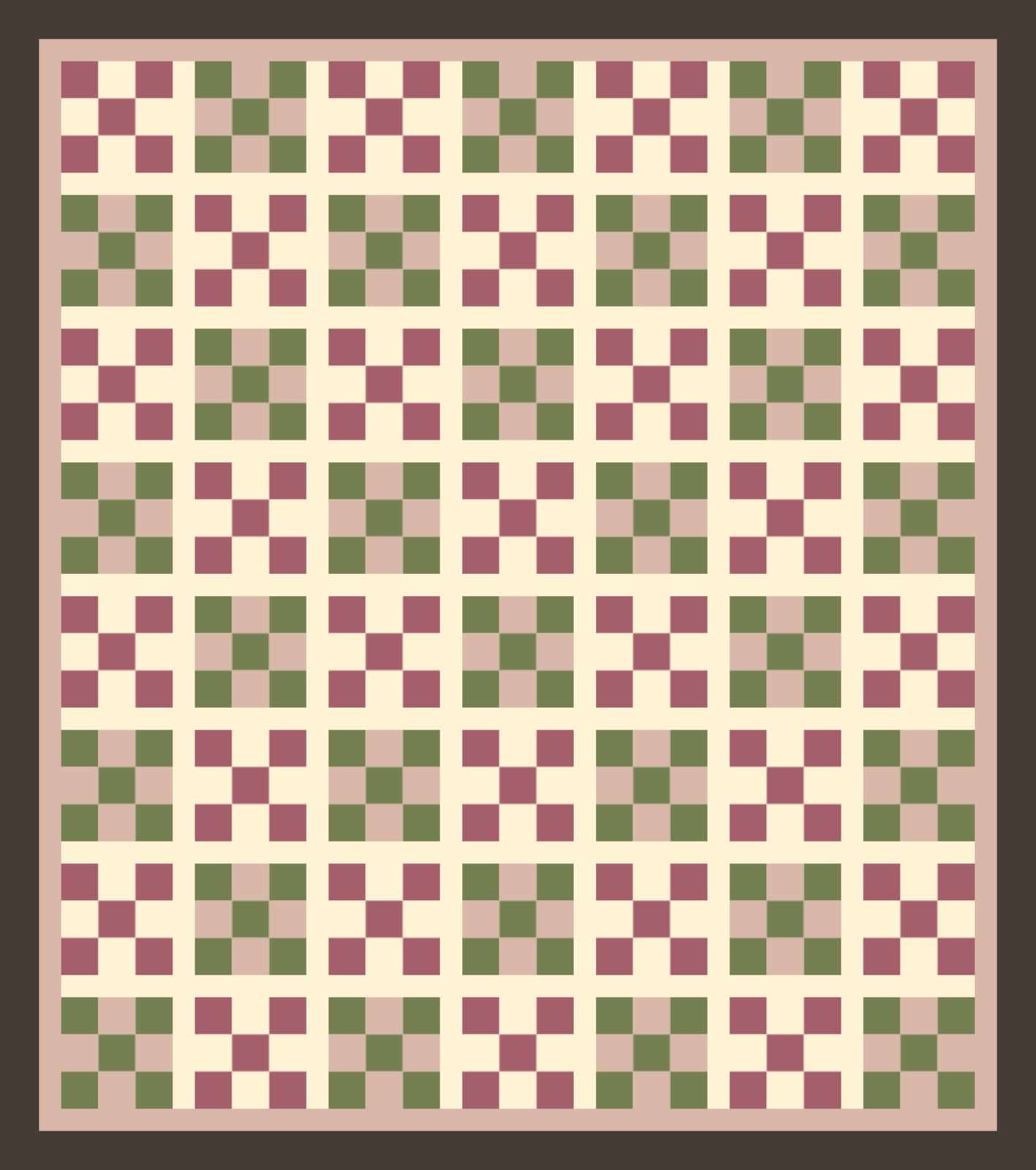 Berry and Rose Nines quilt pattern