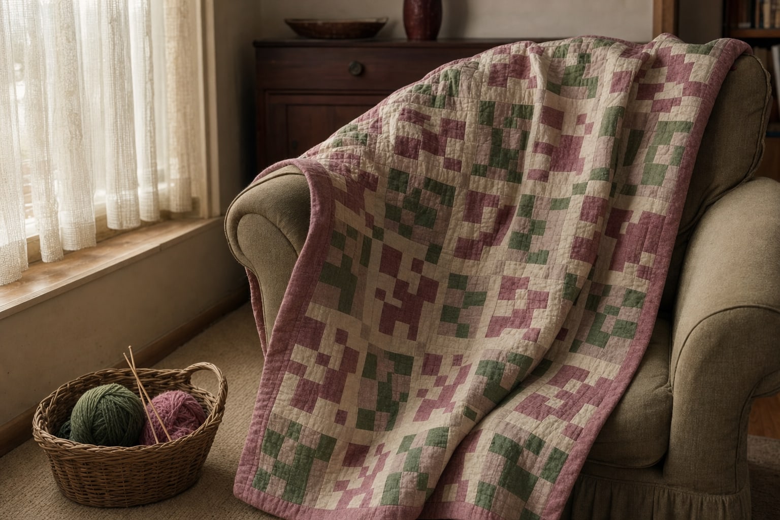 Berry and Moss Disappear quilt pattern