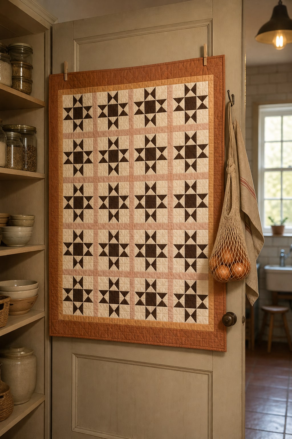 Walnut Ohio Star quilt pattern, Ohio Star block — view 2