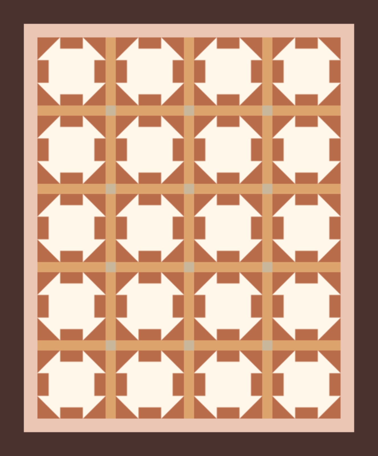 Clay Churn Dash quilt pattern, Churn Dash block — view 2