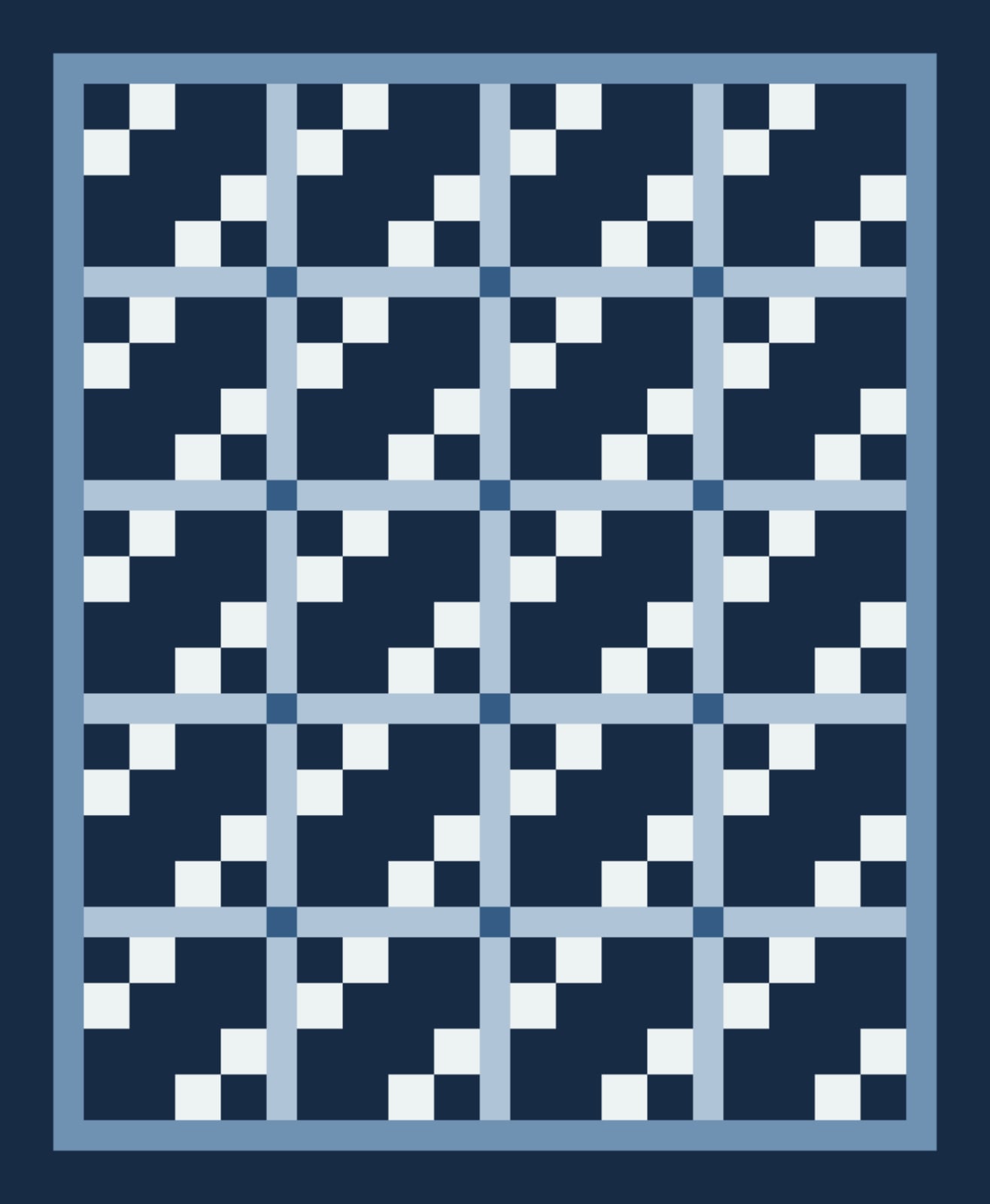 Indigo Doubles quilt pattern, Double Four Patch block — view 4
