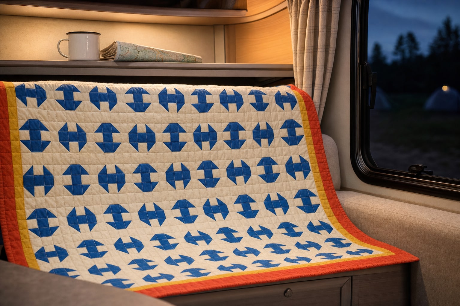 Cornflower Spools quilt pattern, Spool block