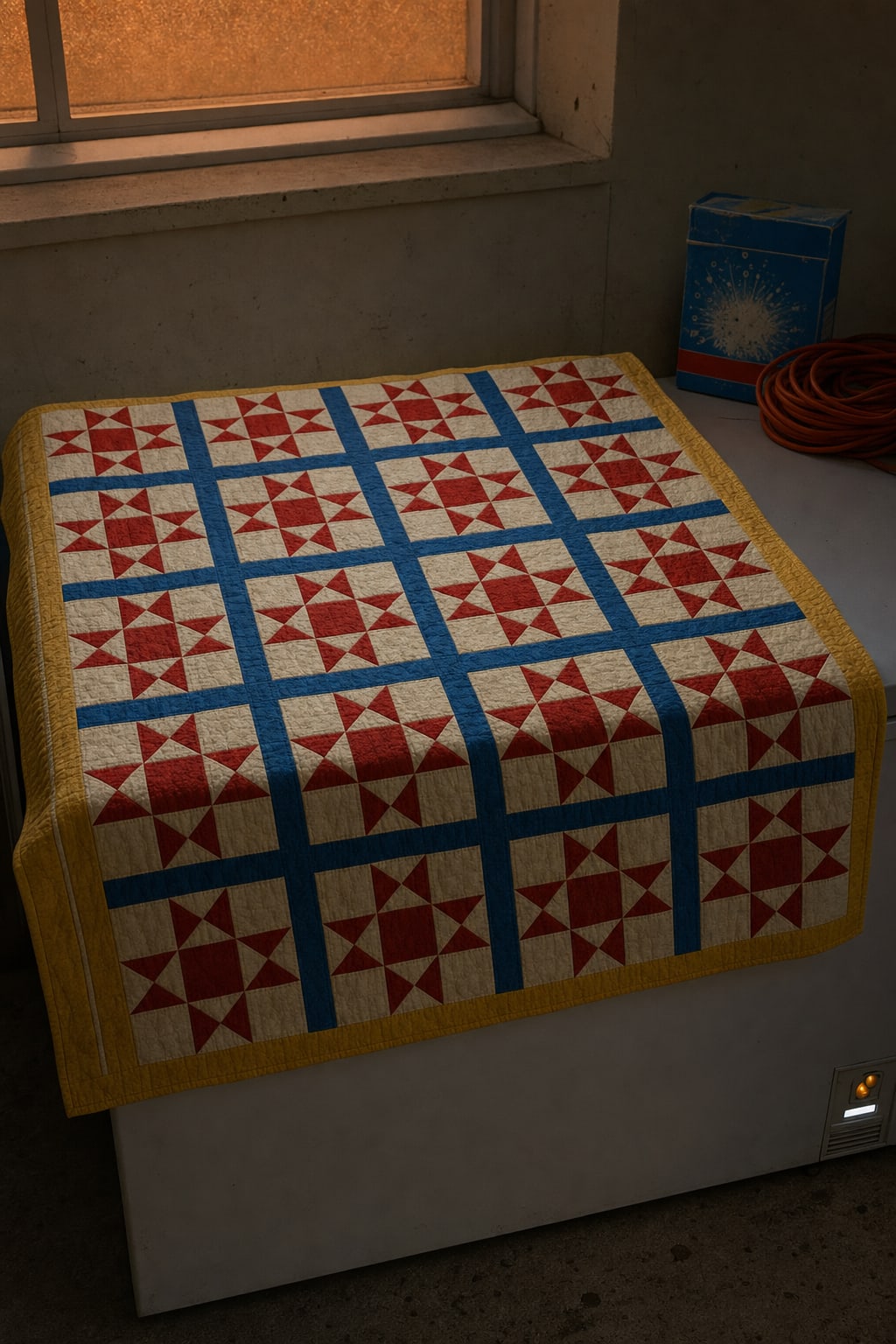 Red Ohio Stars quilt pattern, Ohio Star block